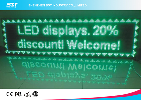 Exhibición llevada a todo color al aire libre móvil delantera de la exhibición de mensaje del verde LED del servicio P10