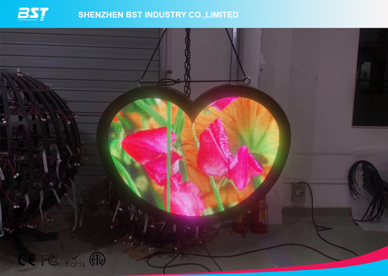 El panel de la flexión LED de la forma del corazón/pantalla de visualización flexible ultra fina 1000nits