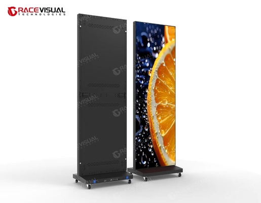 Pantalla LED de póster plegable para interiores, pantalla digital LED para pancartas, pared de video LED portátil para tiendas