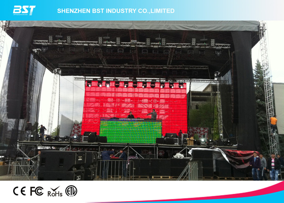 Pantalla LED transparente a prueba de viento al aire libre para alquiler Pantalla LED de 10 mm