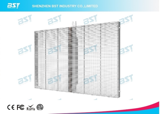 P5mm Pantalla LED transparente, pantalla LED de vidrio flexible de publicidad de forma diferente