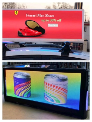 Pantalla LED de color completo P2.5 en la parte superior de los taxis Exhibición LED al aire libre Alto brillo 3000nits Pantalla LED en el día y la noche