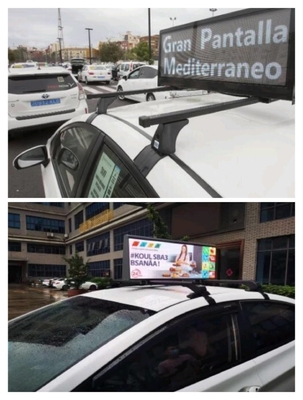 Pantalla LED de color completo P2.5 en la parte superior de los taxis Exhibición LED al aire libre Alto brillo 3000nits Pantalla LED en el día y la noche