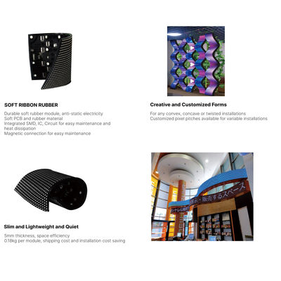 Display LED flexible para interiores y exteriores P2.5 mm 240 mm X120 mm SMD2121 Configuración de píxeles