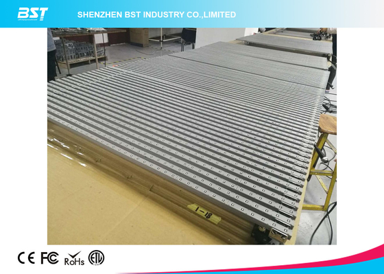 Cortina LED transparente flexible 10000 puntos por metro cuadrado 1920hz para centros comerciales