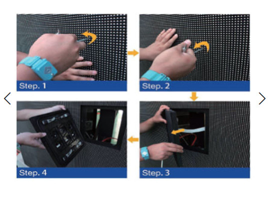 Instalación en pared Display LED de servicio frontal exterior Brillo ≥6500 nits promedio Consumo de energía 360w/m2