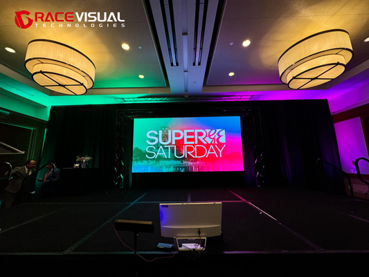 Eventos profesionales de interiores Publicidad Pantalla LED Serie IRB 600 nits Brillo 7680 Hz Actualizar 500×500 mm Armarios modulares