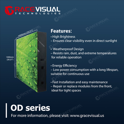 Pantallas LED exteriores de la serie OD de doble lado con consumo de energía promedio de 360w/m2 y panel de acero/aluminio