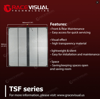 Pantalla LED transparente de vanguardia de la serie TSF para visualización de contenido de alta resolución