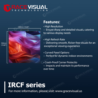 Panel de pantalla LED flexible para interiores de la serie IRCF ∙ 7680Hz de frecuencia de actualización∙ Modulos blandos para instalaciones curvas y creativas