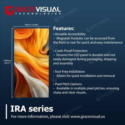IRC P 2.6 Indoor Rental LED Display - 7680 Hz Refresh Rate. Panel de 500×1000 mm. Brillo de más de 600 nits.