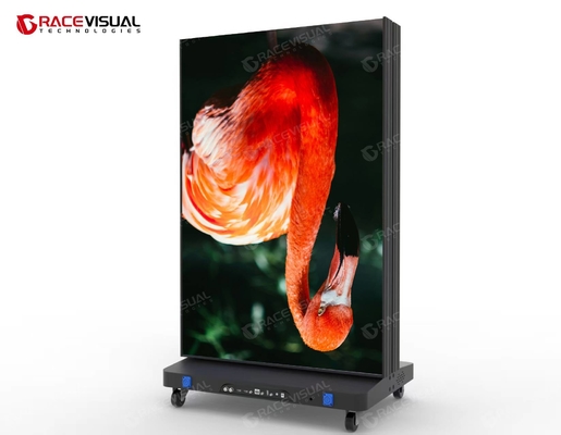 Pantalla LED de póster plegable para interiores, pantalla digital LED para pancartas, pared de video LED portátil para tiendas