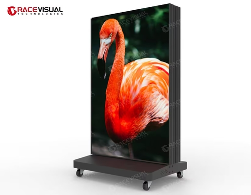 Pantalla LED de póster plegable para interiores, pantalla digital LED para pancartas, pared de video LED portátil para tiendas