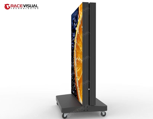 Pantalla de póster LED plegable de suelo para interiores de tamaño pequeño, fácil almacenamiento, transporte conveniente