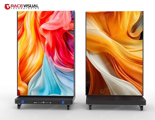 Pantalla de póster LED plegable de suelo para interiores de tamaño pequeño, fácil almacenamiento, transporte conveniente