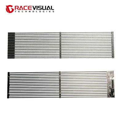 GRACEVISUAL TS-F: Pantalla inteligente transparente ultradelgada de alto brillo (600~5500 nits) y alta transparencia, clara en cualquier luz. Panel de aluminio ultraligero (7 kg), servicio frontal/trasero para una fácil instalación.