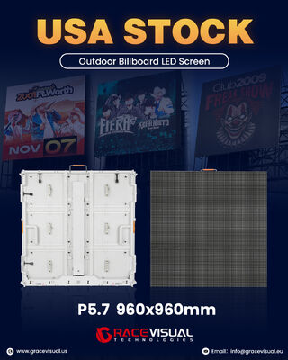 Display LED de cartelería exterior de la serie P5.7 de OA: Concha totalmente blanca, doble mantenimiento en stock en el almacén de EE.