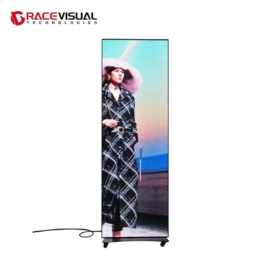 IP Serie P2.5 640x1920mm Indoor LED Poster Display en base de rueda Solución de pantalla flexible y versátil