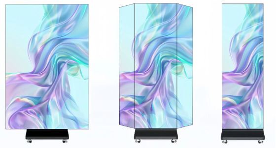 Pantalla de póster LED triple plegable: Portátil, sin costuras y brillantez